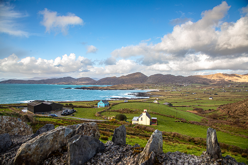 Lush Irish landscape surrounding An Sanctoir in West Cork.